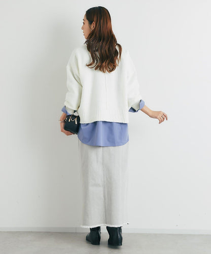 下襬流蘇牛仔半身裙