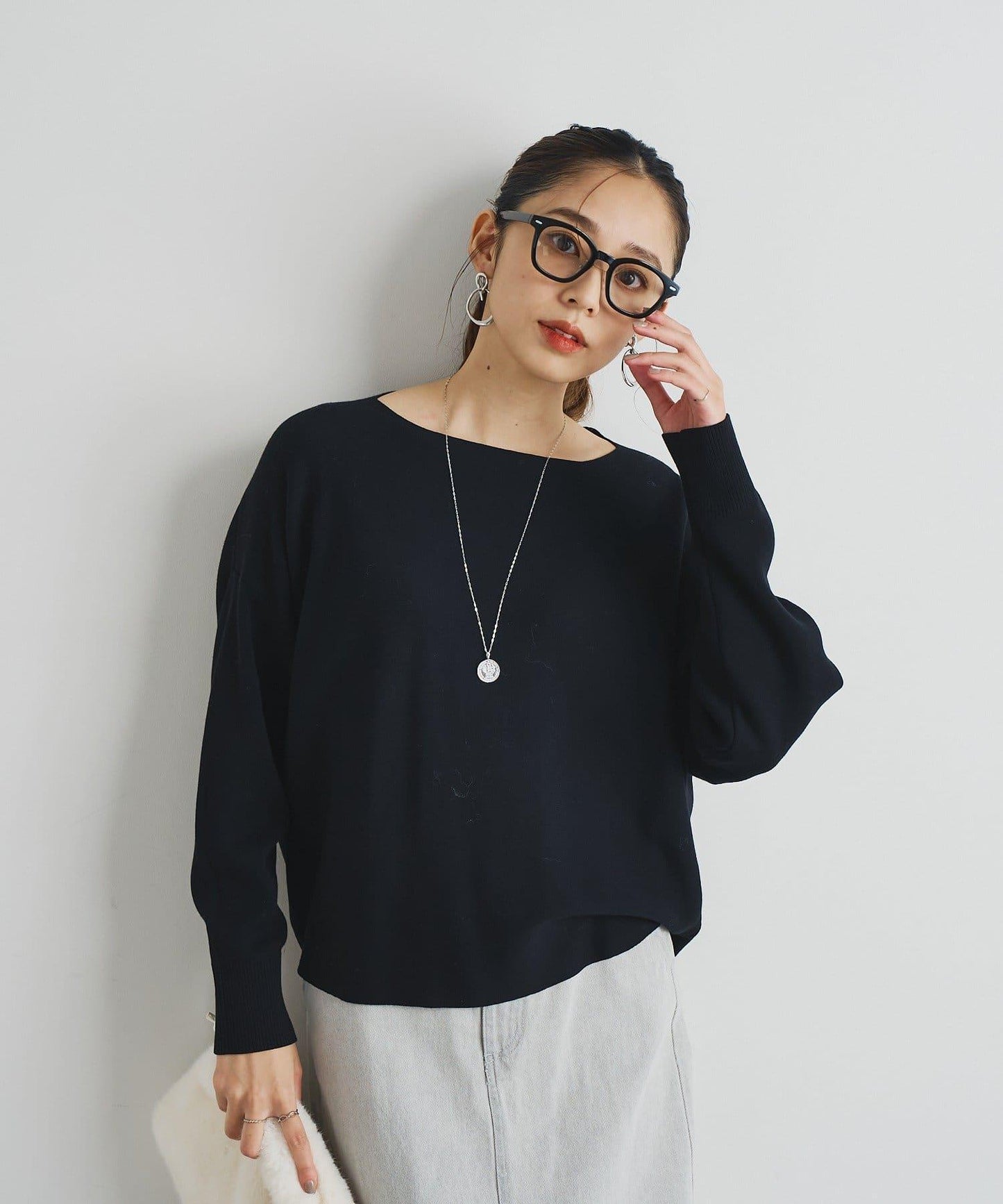 《著回し力抜群》14針高密度圓弧下襬套頭衫