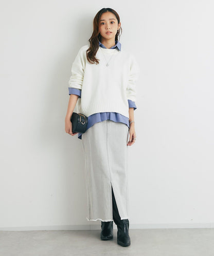 下襬流蘇牛仔半身裙