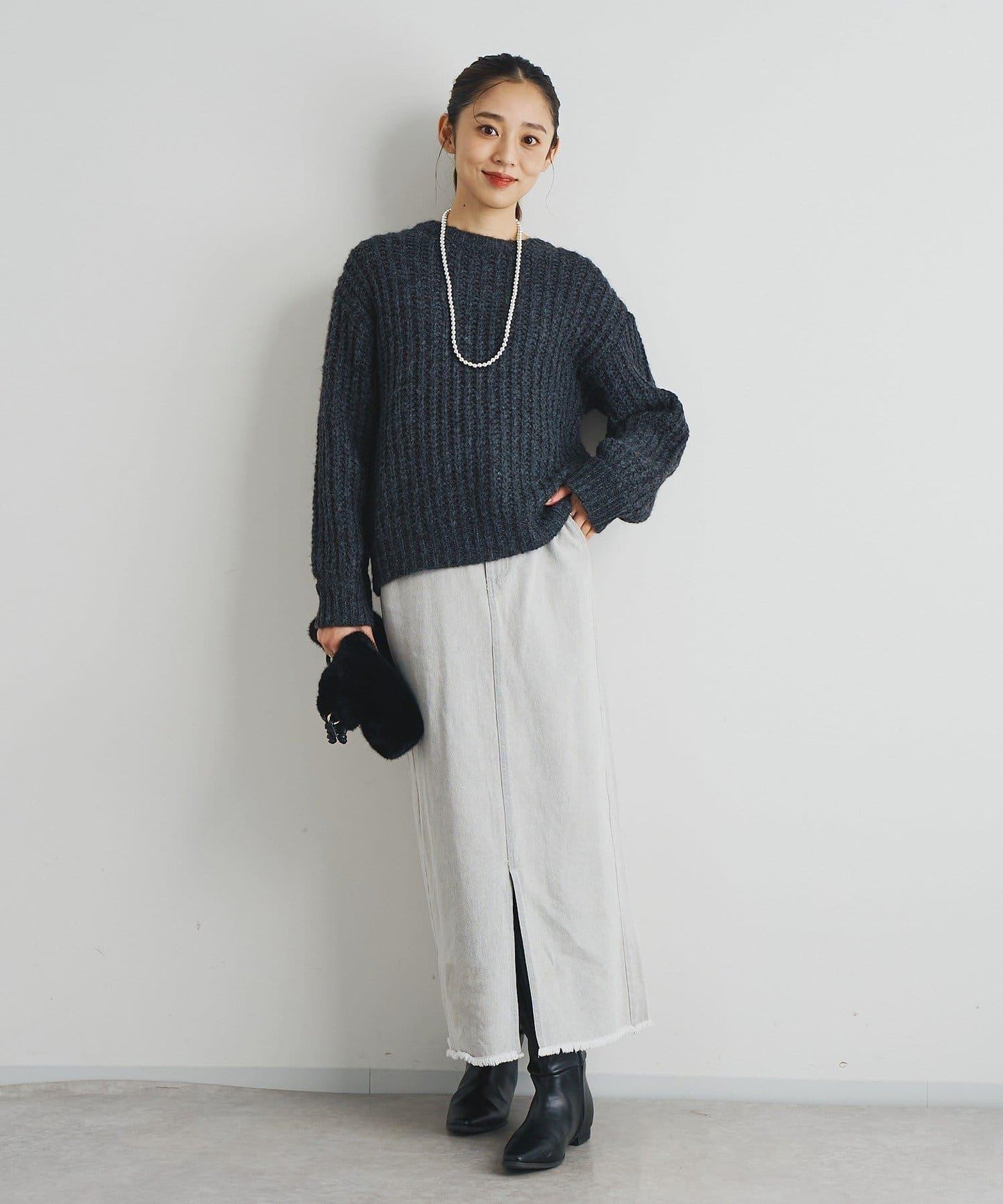 下襬流蘇牛仔半身裙