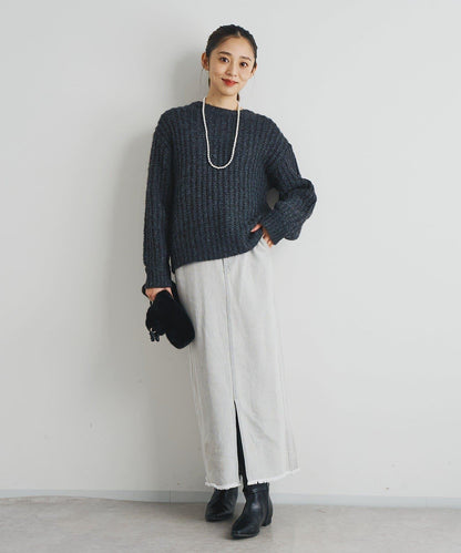 下襬流蘇牛仔半身裙