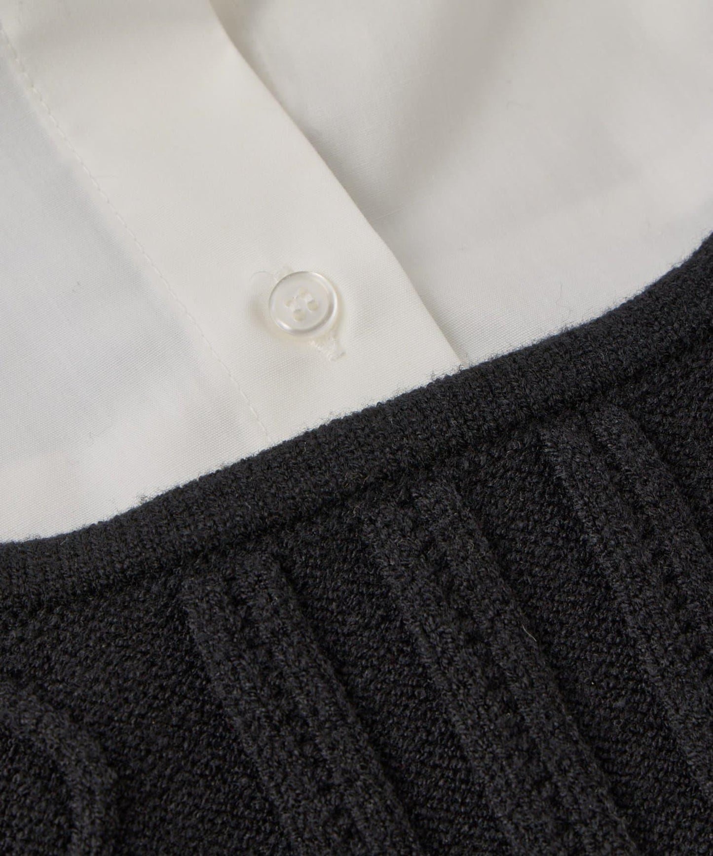 時尚風格針織背心套裝高密度襯衫