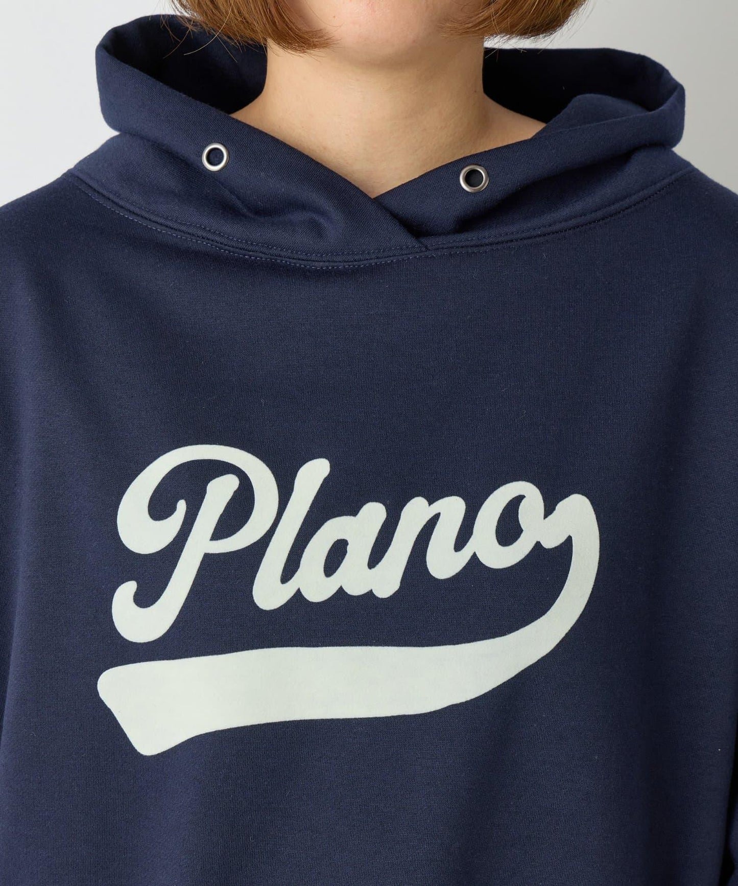 大人休閒風格內襯毛圈布標誌設計圓領套頭衫