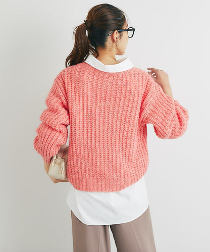 《ふわふわな著心地》粗花呢毛線針織衫