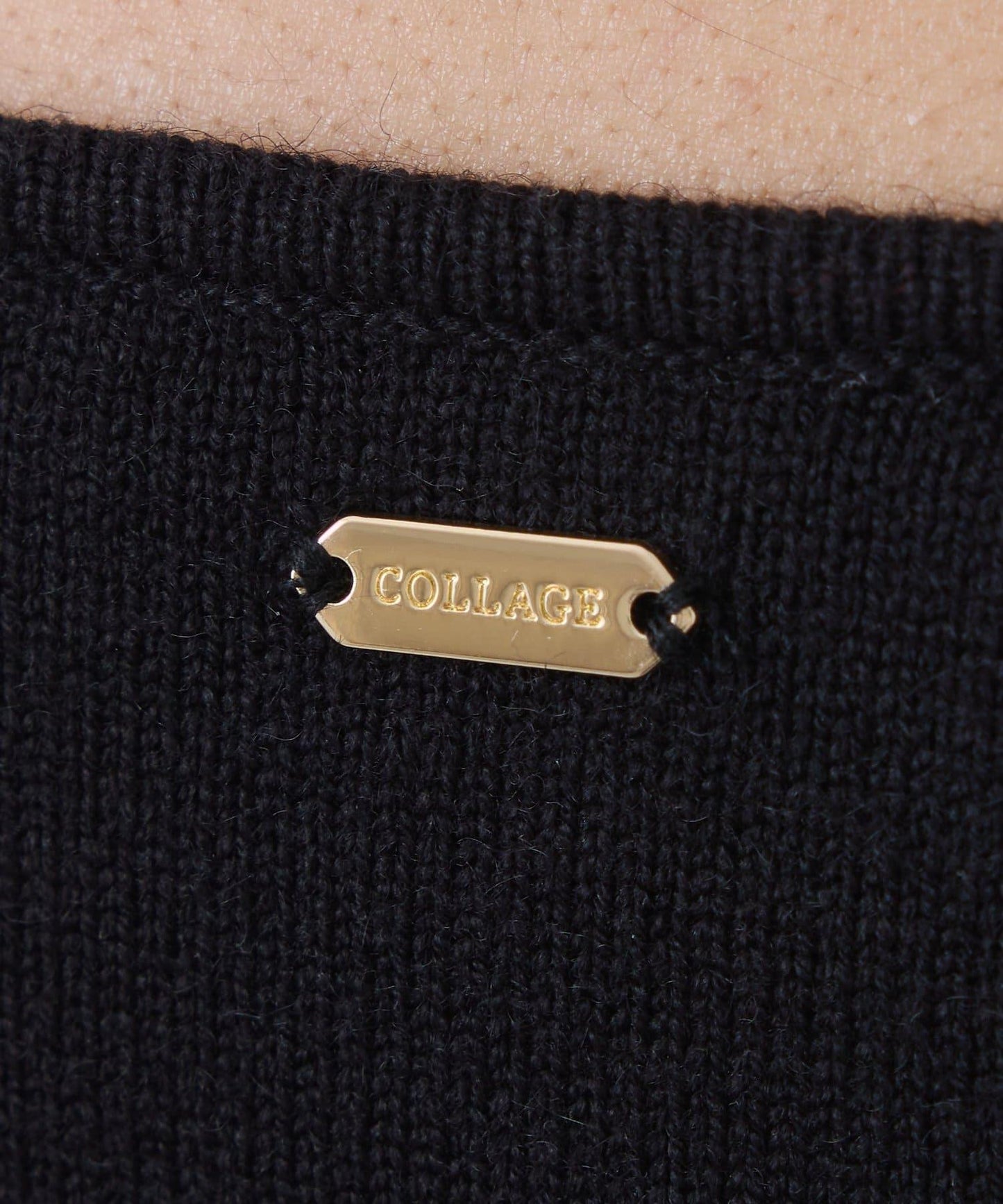 針織拼接喇叭連衣裙