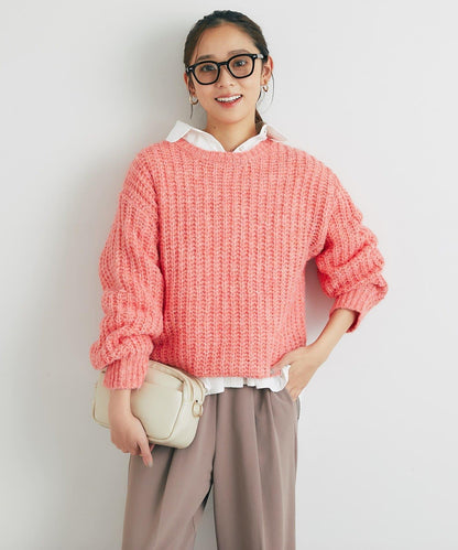 《ふわふわな著心地》粗花呢毛線針織衫