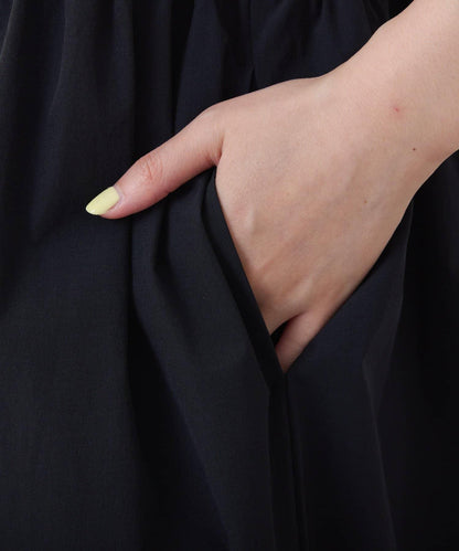 針織拼接喇叭連衣裙