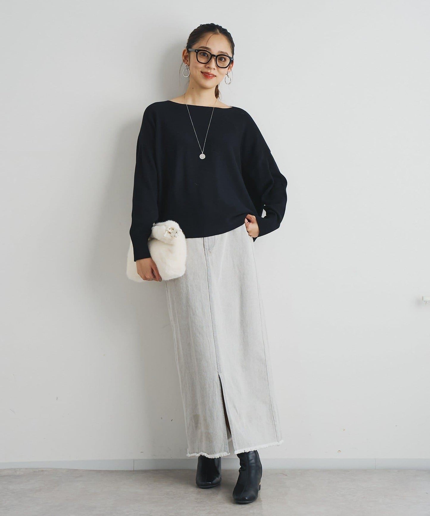 《著回し力抜群》14針高密度圓弧下襬套頭衫