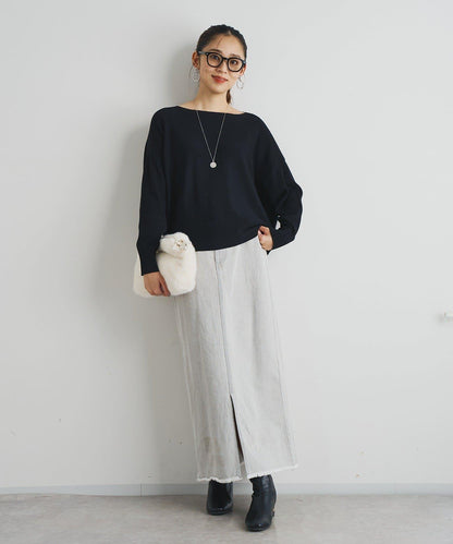 《著回し力抜群》14針高密度圓弧下襬套頭衫