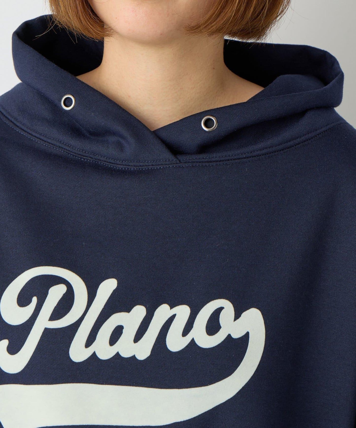 大人休閒風格內襯毛圈布標誌設計圓領套頭衫