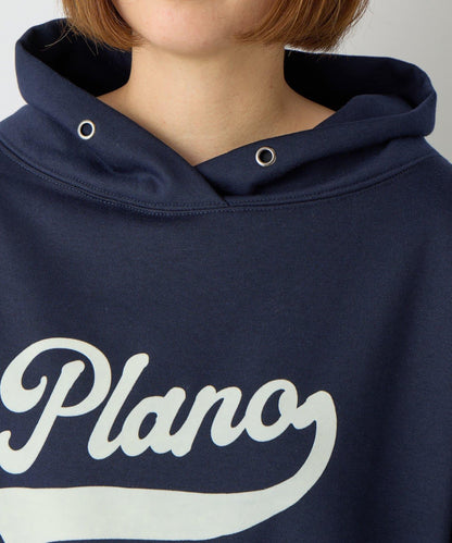 大人休閒風格內襯毛圈布標誌設計圓領套頭衫