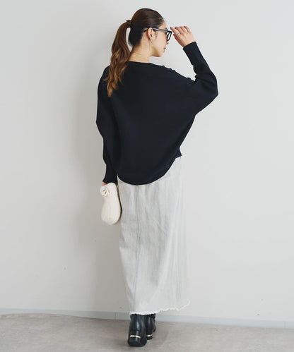 《著回し力抜群》14針高密度圓弧下襬套頭衫
