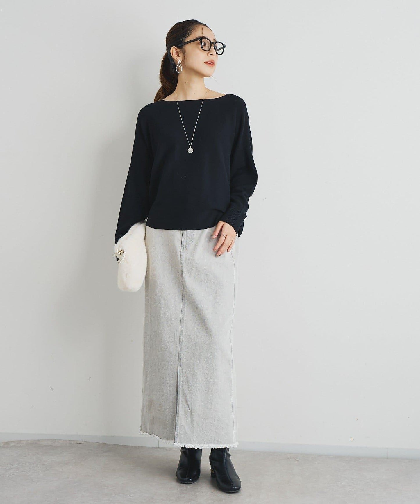 《著回し力抜群》14針高密度圓弧下襬套頭衫