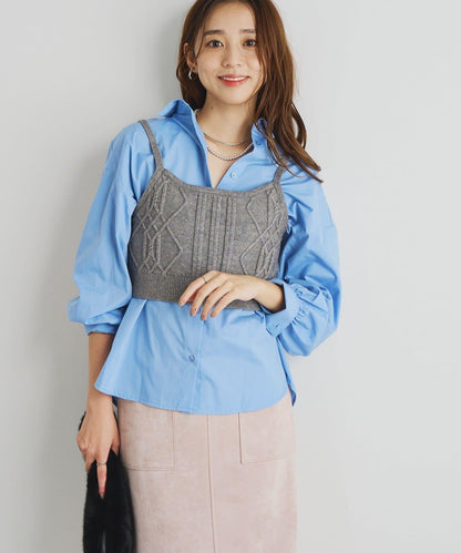 時尚風格針織背心套裝高密度襯衫