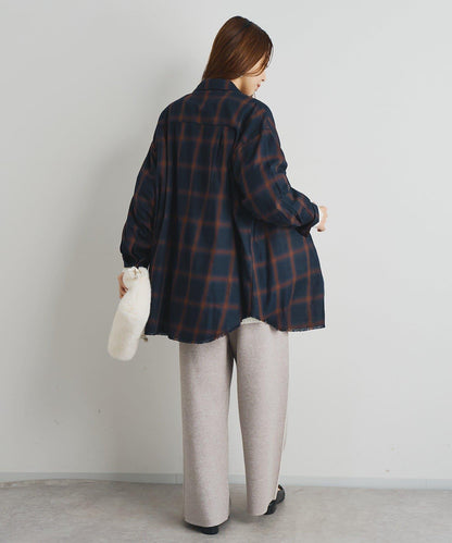 《こなれ感を演出》先染漸變格子襯衫