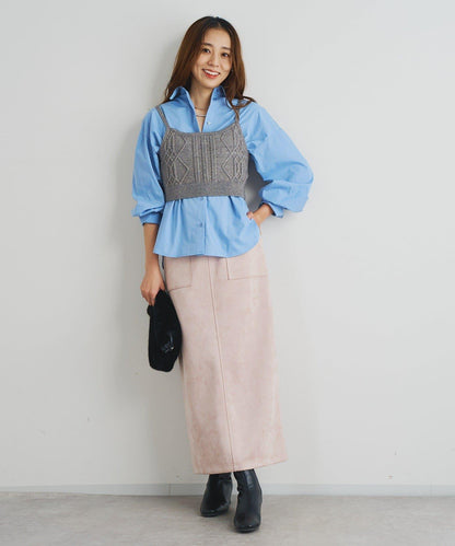 時尚風格針織背心套裝高密度襯衫