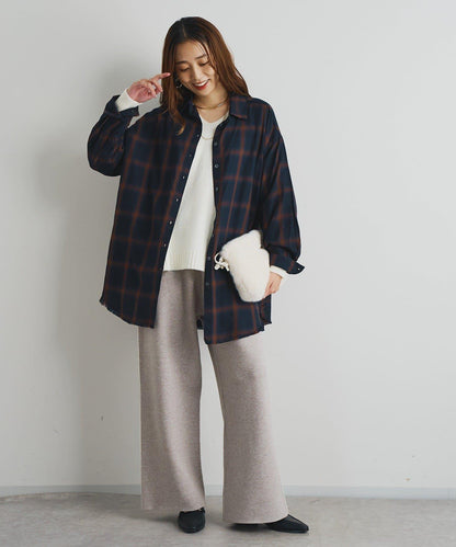 《こなれ感を演出》先染漸變格子襯衫