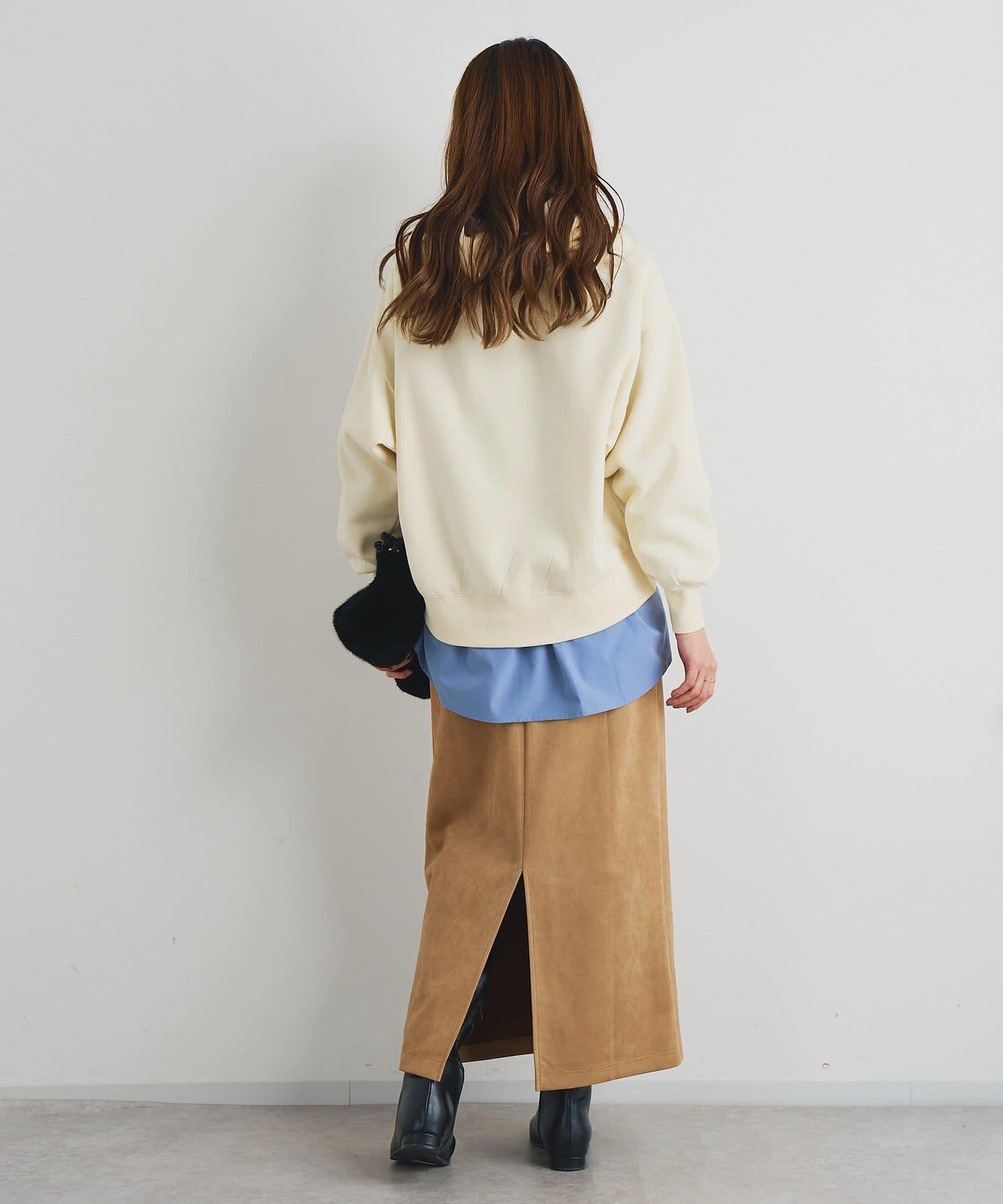 《女性優雅身形》棉花糖絨面窄身半身裙