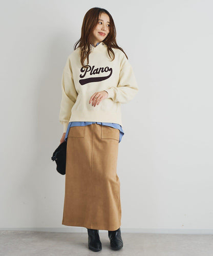 大人休閒風格內襯毛圈布標誌設計圓領套頭衫