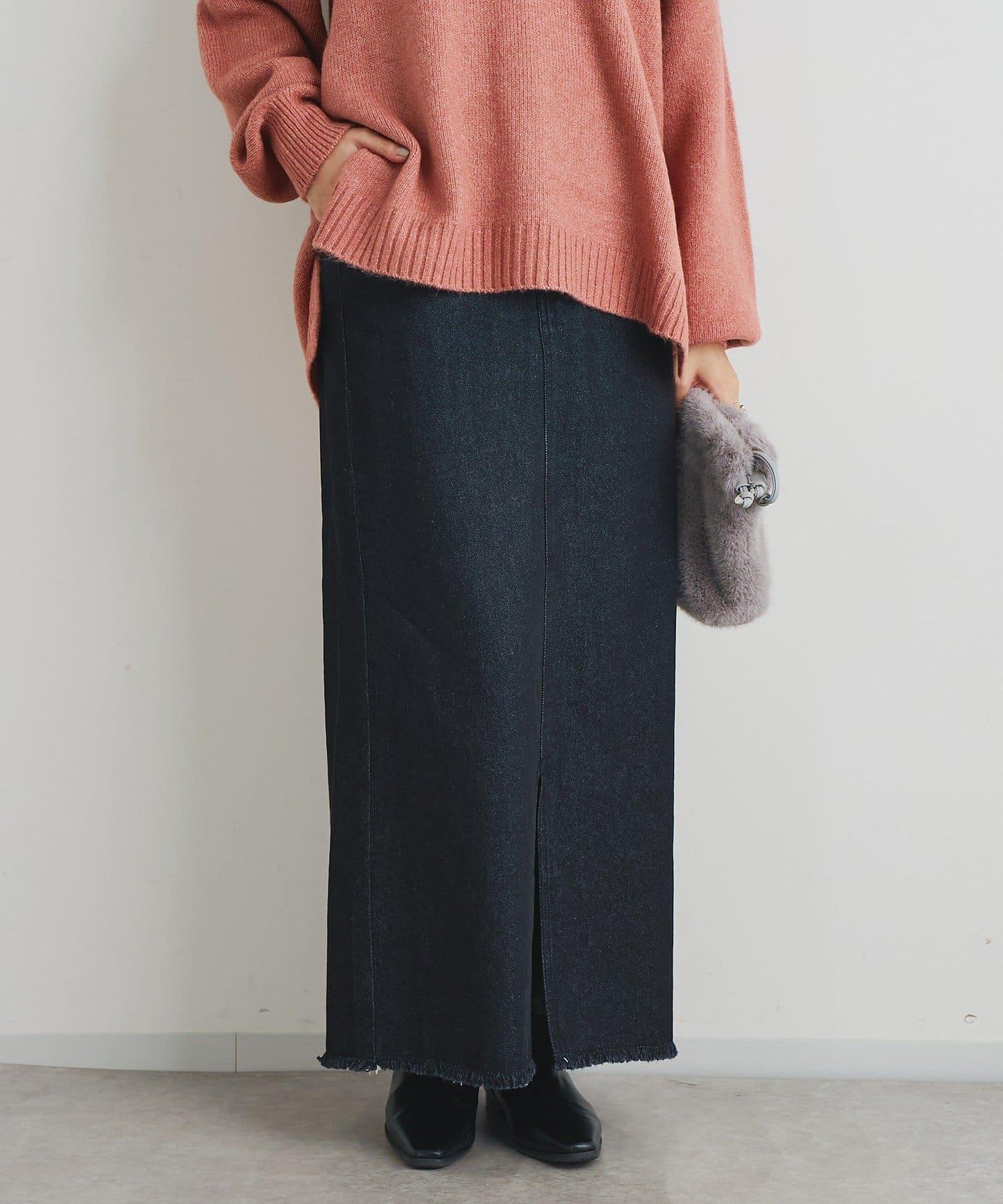 下襬流蘇牛仔半身裙