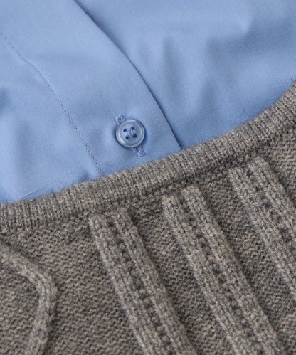 時尚風格針織背心套裝高密度襯衫