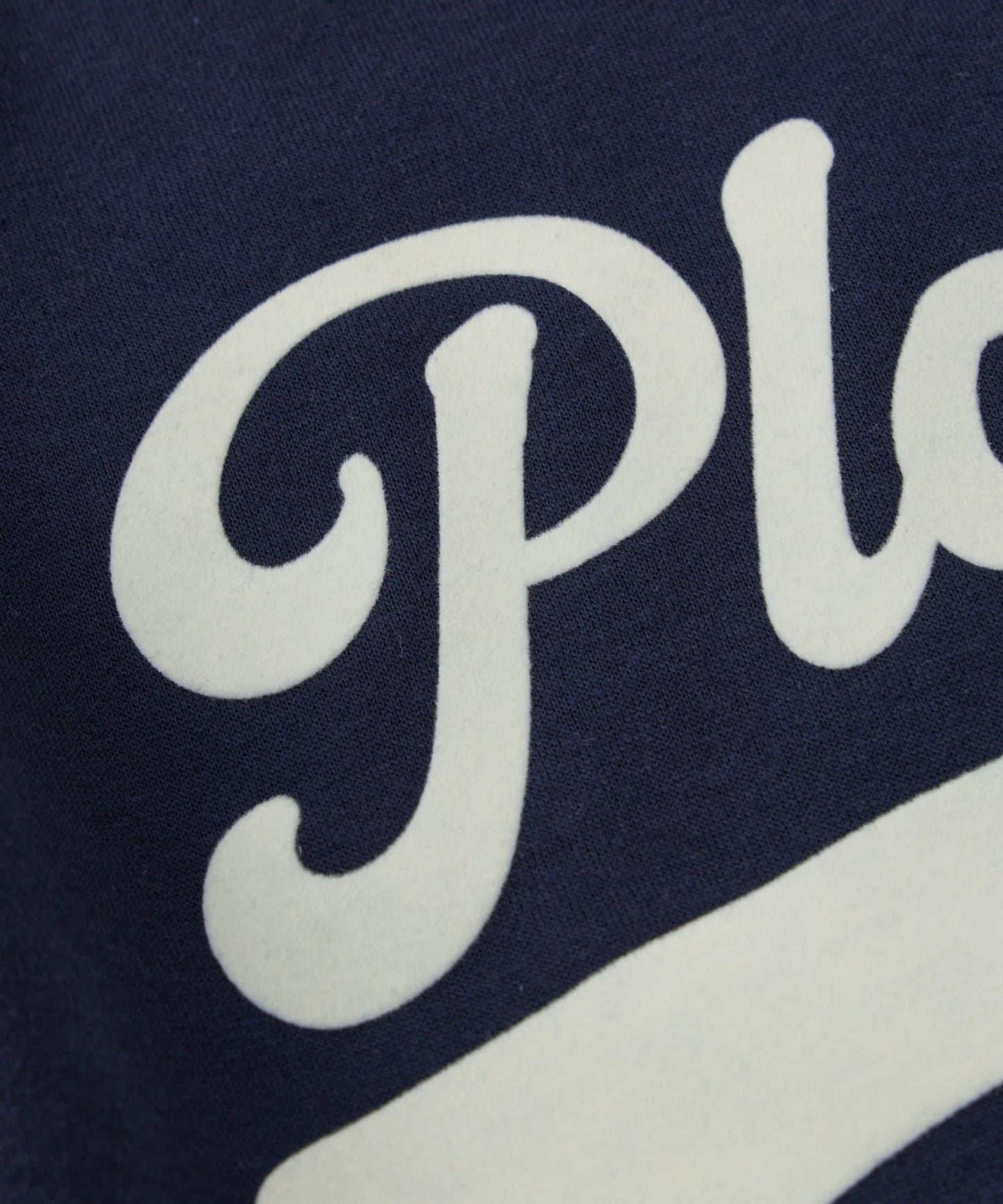 大人休閒風格內襯毛圈布標誌設計圓領套頭衫