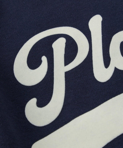 大人休閒風格內襯毛圈布標誌設計圓領套頭衫