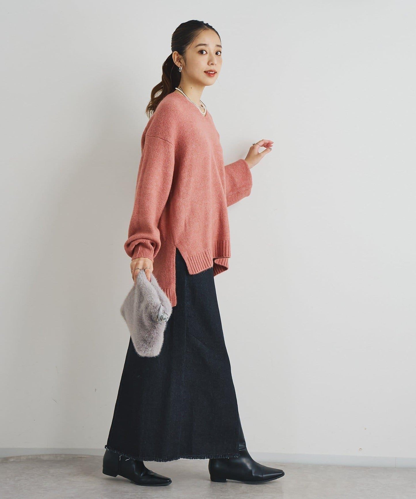 下襬流蘇牛仔半身裙