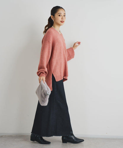 下襬流蘇牛仔半身裙