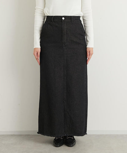 下襬流蘇牛仔半身裙