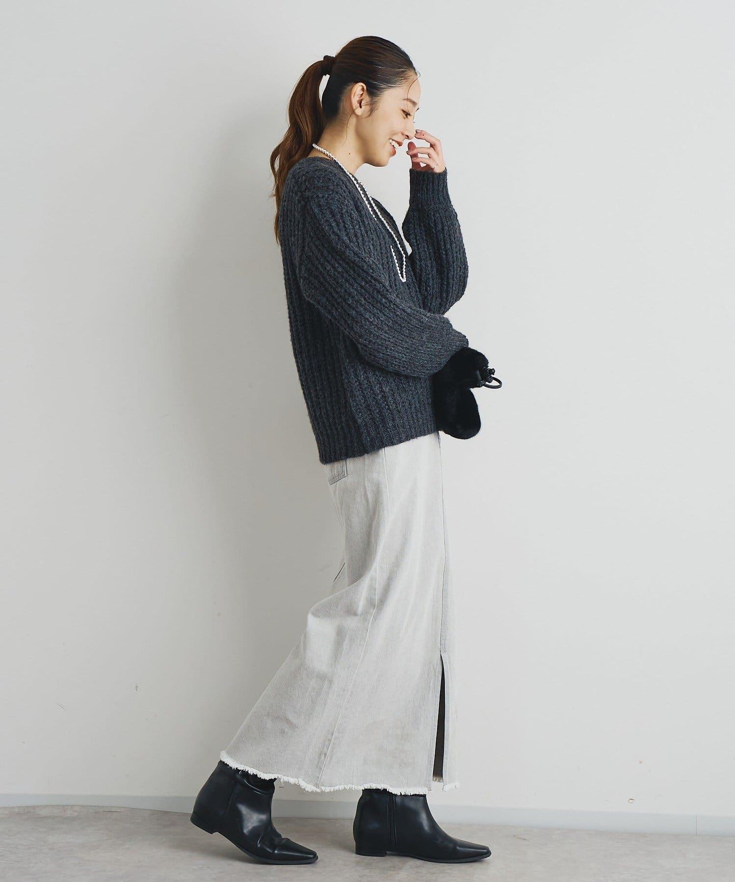 《ふわふわな著心地》粗花呢毛線針織衫