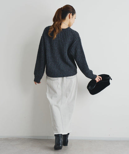 《ふわふわな著心地》粗花呢毛線針織衫