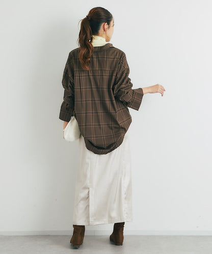 《こなれ感を演出》先染漸變格子襯衫