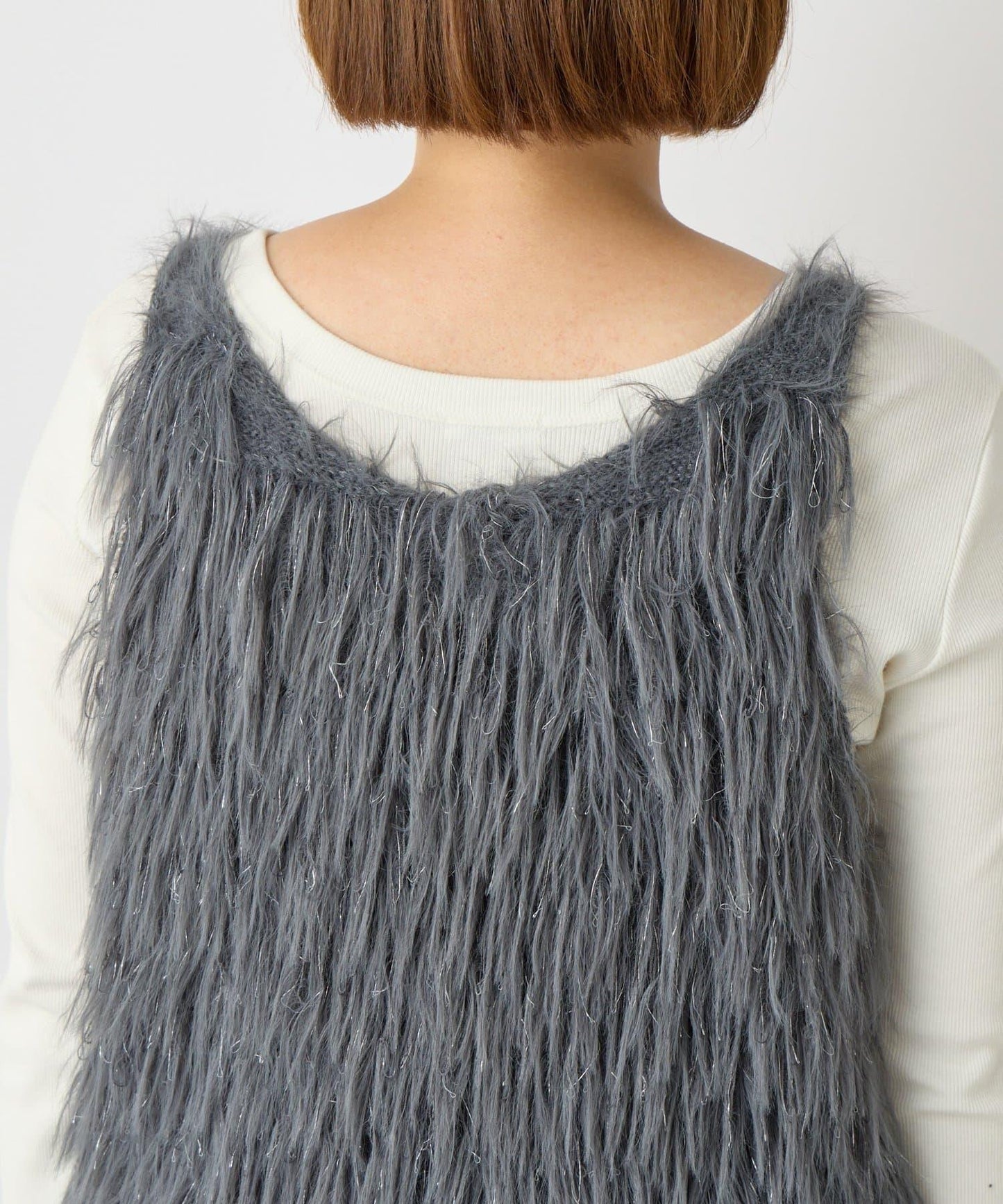 大人女性感羽毛針織背心