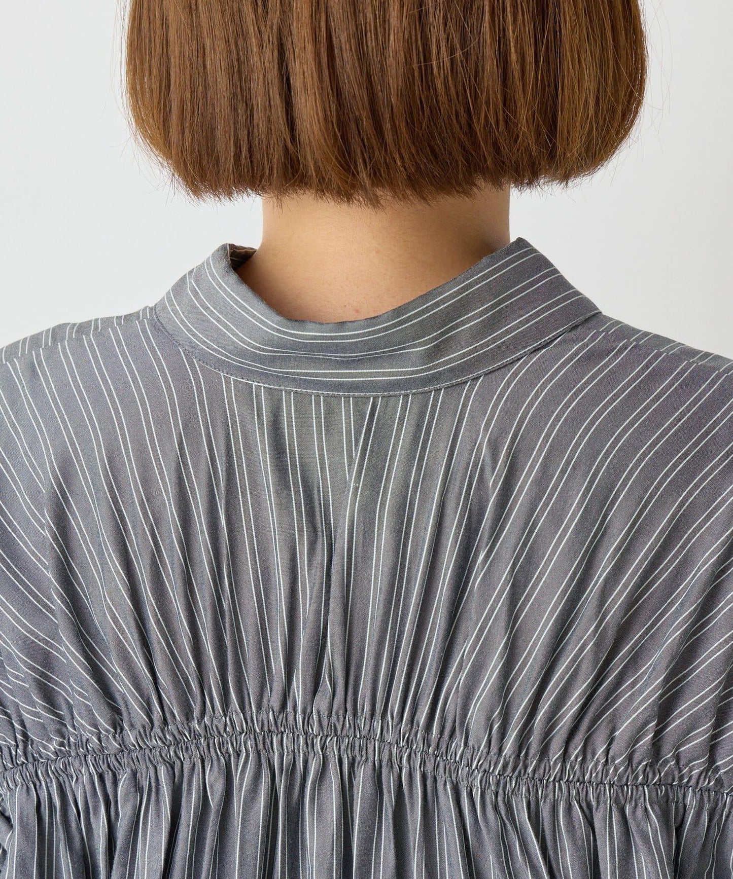 主打款條紋美人魚襯衫連衣裙