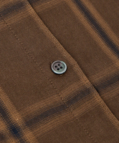 《こなれ感を演出》先染漸變格子襯衫