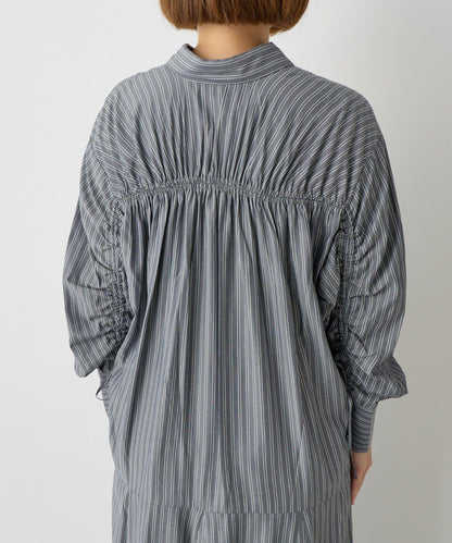 主打款條紋美人魚襯衫連衣裙