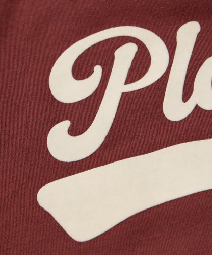 大人休閒風格內襯毛圈布標誌設計圓領套頭衫