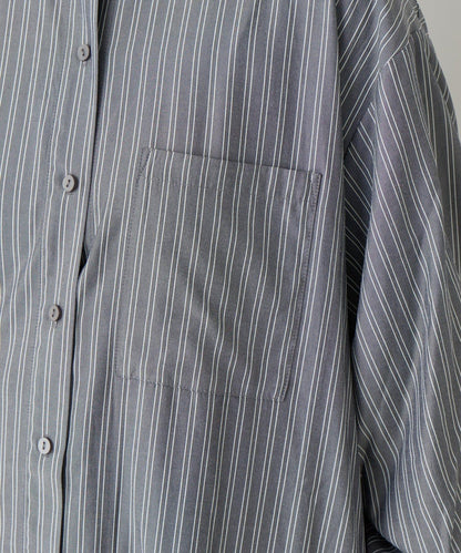 主打款條紋美人魚襯衫連衣裙