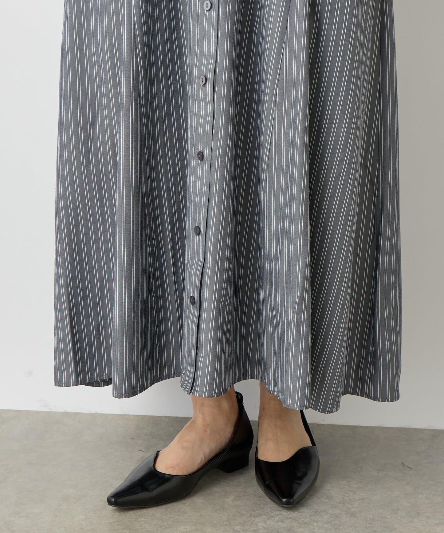 主打款條紋美人魚襯衫連衣裙