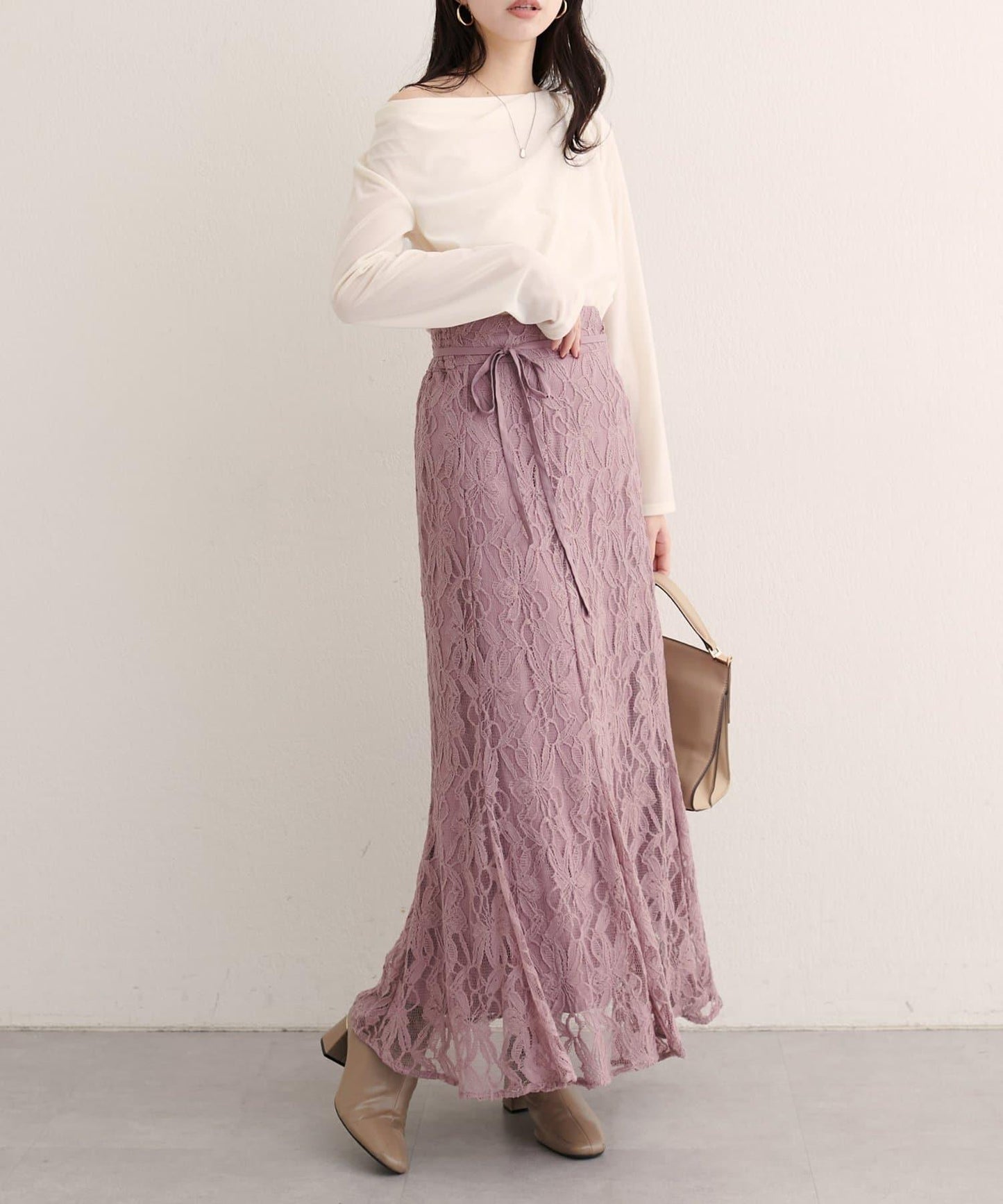 可調節長度花卉蕾絲裙