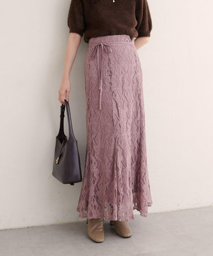 可調節長度花卉蕾絲裙