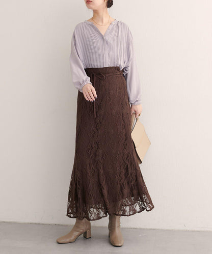 可調節長度花卉蕾絲裙