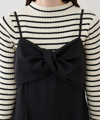 〈osono〉扭結蝴蝶結吊帶連衣裙