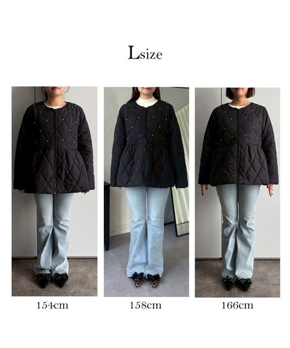 絎縫珍珠荷葉邊短外套