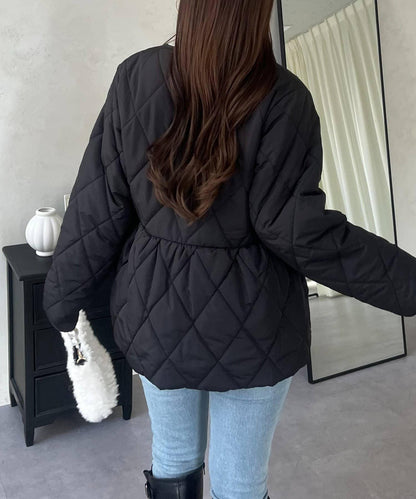 絎縫珍珠荷葉邊短外套