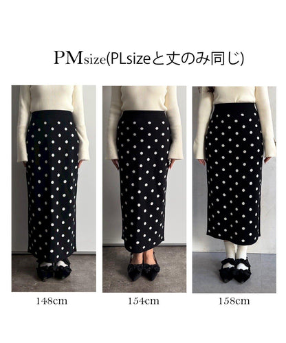 波點提花針織半身裙