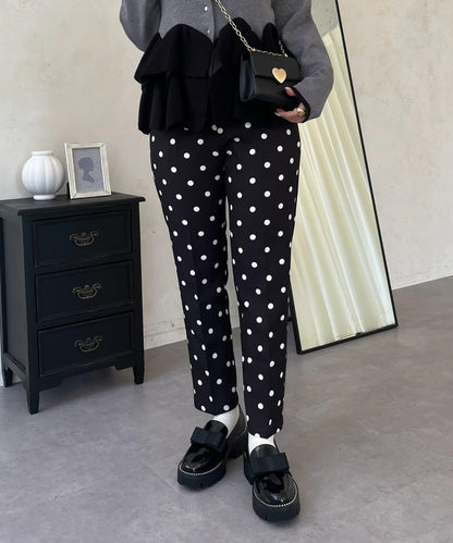 波點修身錐形褲