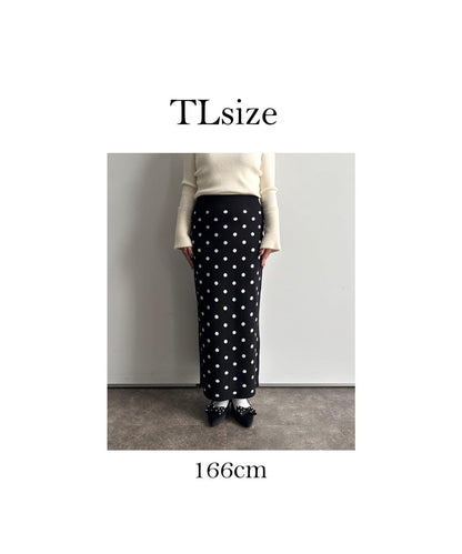 波點提花針織半身裙