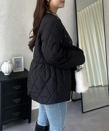 絎縫珍珠荷葉邊短外套